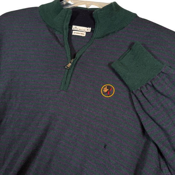 Peter Millar Mens Merino Wool 1/4 Zip Pullover Sweater Seminole Golf Club Logo - Picture 1 of 7